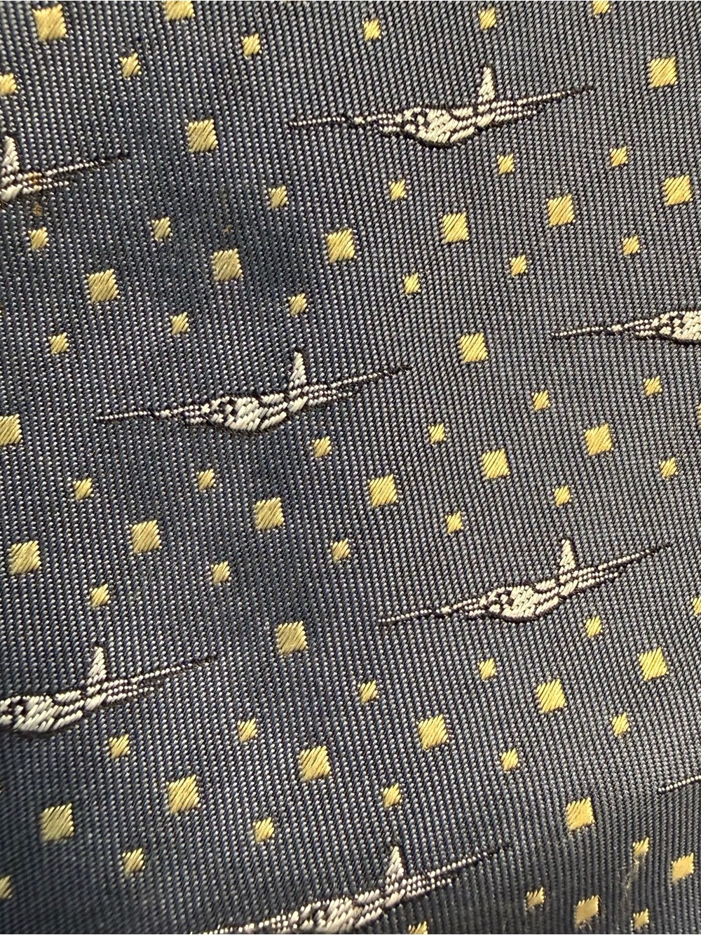 Doppeldecker Aviation Silk Tie Blue and Yellow